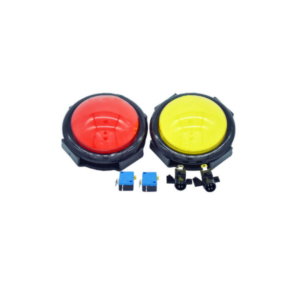 100mm jumbo dome round momentary 12V LED illuminated hand held plastic arcade push button switch